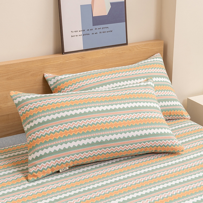 91家纺网 家纺一手货源 找家纺 居美良品 2026新款无印风正宗加厚老粗布床单单件枕套三件套可做凉席 波澜-条