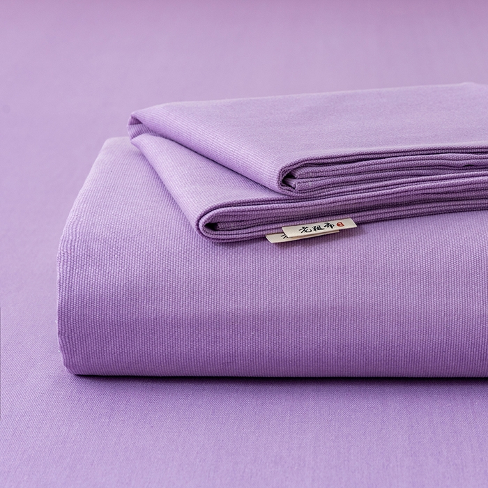 91家纺网 家纺一手货源 找家纺 居美良品 2026新款无印风正宗加厚老粗布床单单件枕套三件套可做凉席 典雅-紫