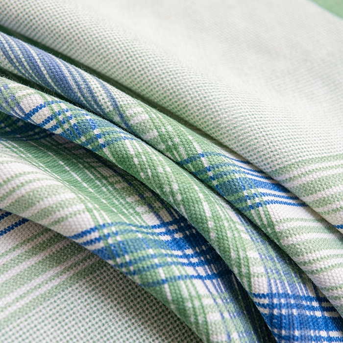 91家纺网 家纺一手货源 找家纺 居美良品 2026新款无印风正宗加厚老粗布床单单件枕套三件套可做凉席 格韵-绿