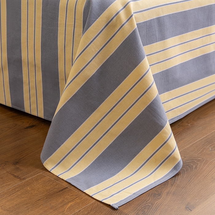 91家纺网 家纺一手货源 找家纺 居美良品 2026新款无印风正宗加厚老粗布床单单件枕套三件套可做凉席 暖光-黄