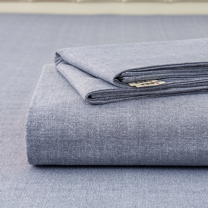 91家纺网 家纺一手货源 找家纺 居美良品 2026新款无印风正宗加厚老粗布床单单件枕套三件套可做凉席 浅灰