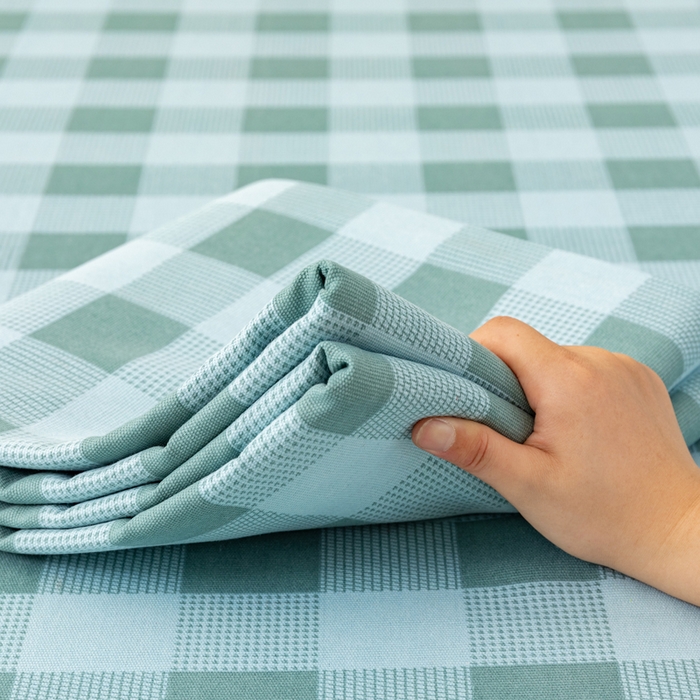 91家纺网 家纺一手货源 找家纺 居美良品 2026新款无印风正宗加厚老粗布床单单件枕套三件套可做凉席 清风-绿