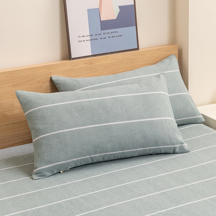 91家纺网 家纺一手货源 找家纺 居美良品 2026新款无印风正宗加厚老粗布床单单件枕套三件套可做凉席 清雅-灰