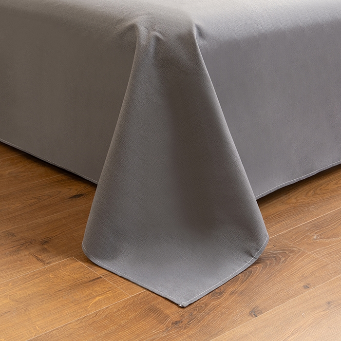 91家纺网 家纺一手货源 找家纺 居美良品 2026新款无印风正宗加厚老粗布床单单件枕套三件套可做凉席 深灰