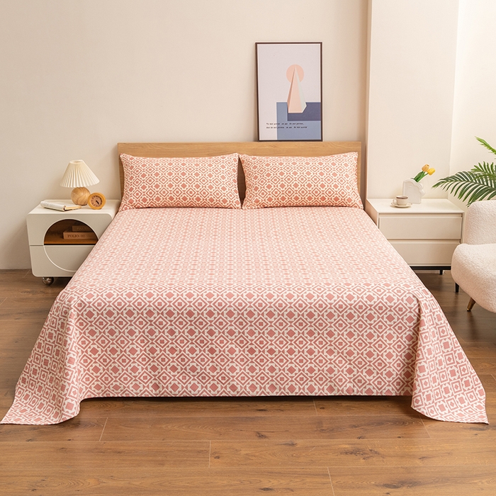 91家纺网 家纺一手货源 找家纺 居美良品 2026新款无印风正宗加厚老粗布床单单件枕套三件套可做凉席 星辰-玉