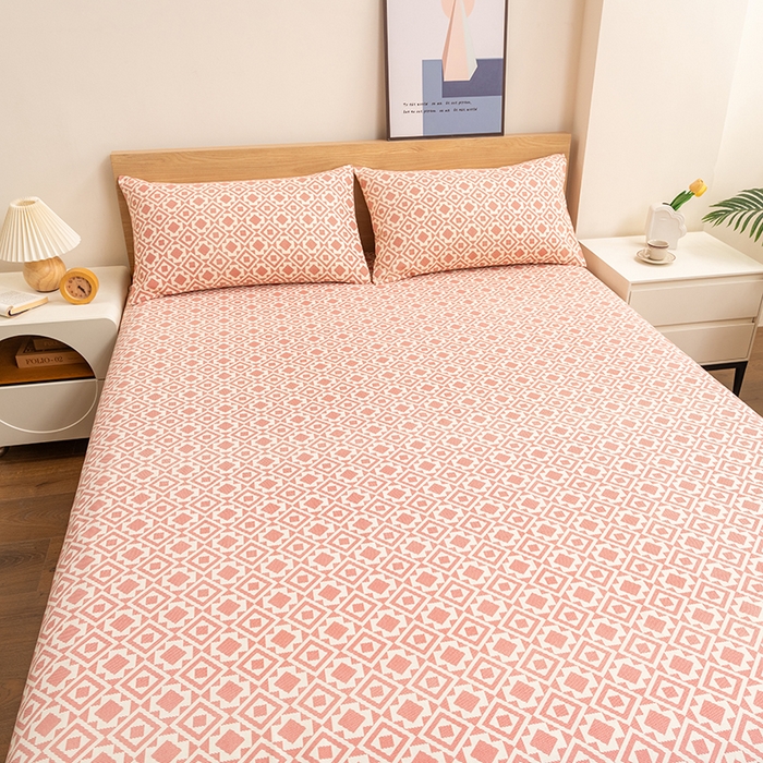 91家纺网 家纺一手货源 找家纺 居美良品 2026新款无印风正宗加厚老粗布床单单件枕套三件套可做凉席 星辰-玉