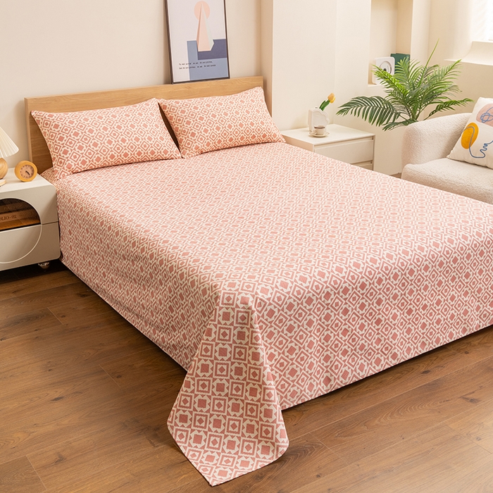 91家纺网 家纺一手货源 找家纺 居美良品 2026新款无印风正宗加厚老粗布床单单件枕套三件套可做凉席 星辰-玉