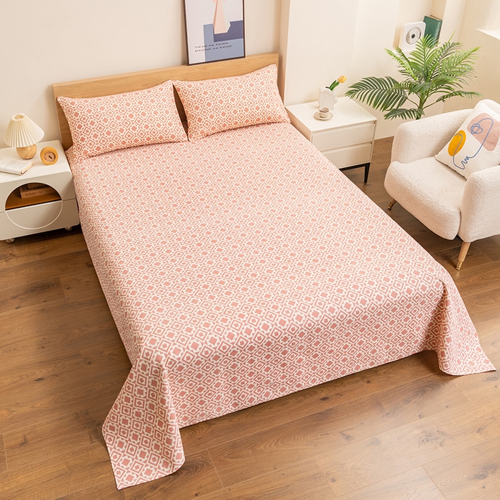 91家纺网 家纺一手货源 找家纺 居美良品 2026新款无印风正宗加厚老粗布床单单件枕套三件套可做凉席 星辰-玉