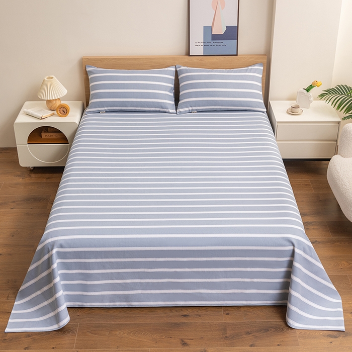 91家纺网 家纺一手货源 找家纺 居美良品 2026新款无印风正宗加厚老粗布床单单件枕套三件套可做凉席 雅致-灰