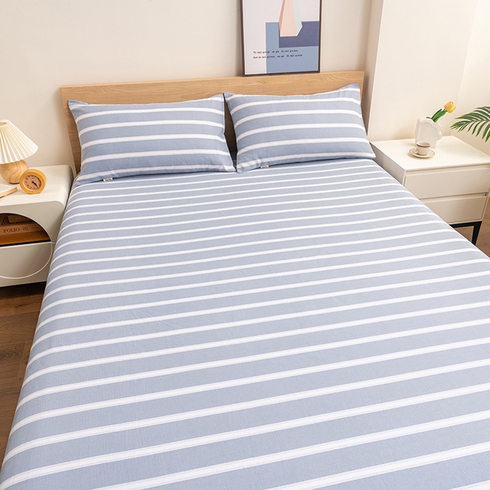 91家纺网 家纺一手货源 找家纺 居美良品 2026新款无印风正宗加厚老粗布床单单件枕套三件套可做凉席 雅致-灰