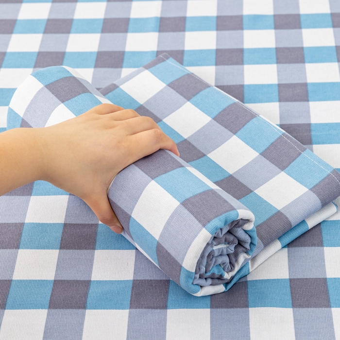 91家纺网 家纺一手货源 找家纺 居美良品 2026新款无印风正宗加厚老粗布床单单件枕套三件套可做凉席 阳光蓝格