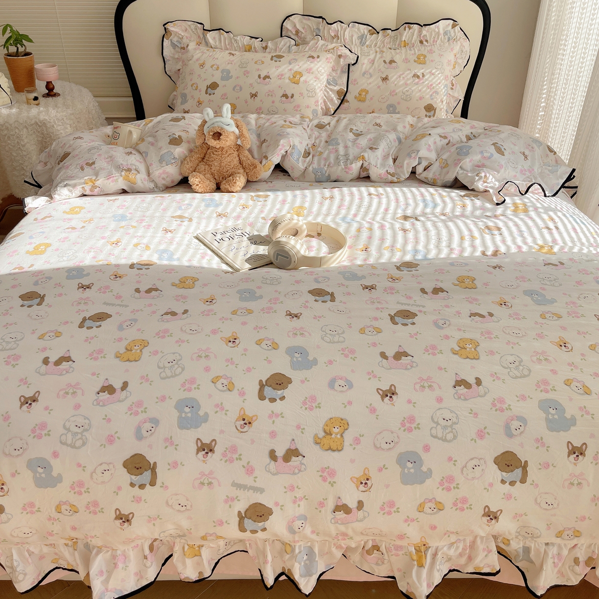 91家纺网 家纺一手货源 找家纺 （总）韩巢家纺 2026新款水洗棉花边款四件套