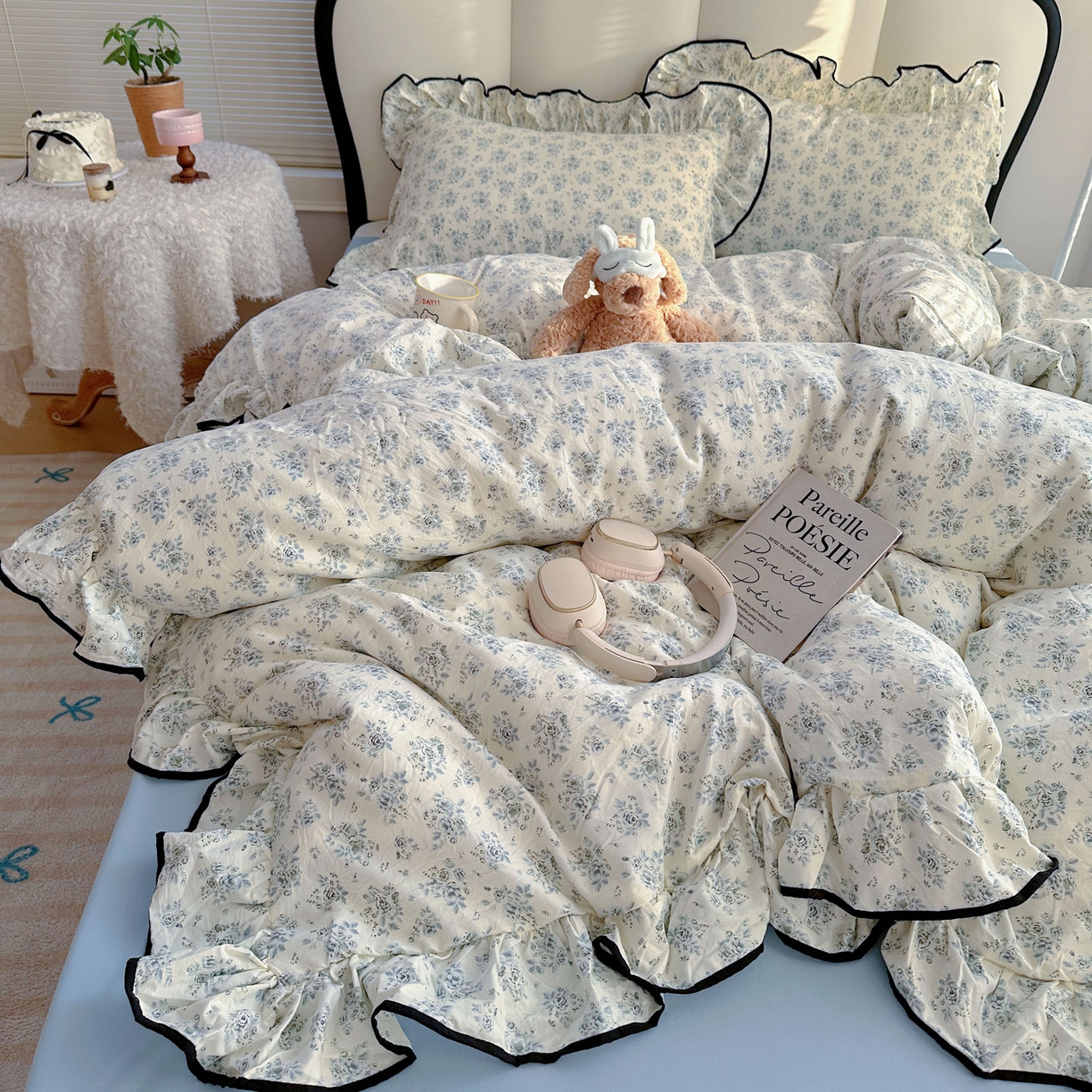 91家纺网 家纺一手货源 找家纺 （总）韩巢家纺 2026新款水洗棉花边款四件套