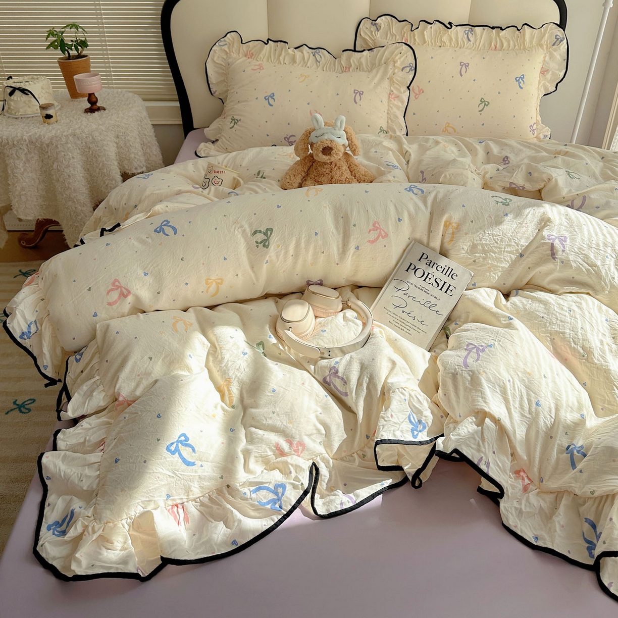 91家纺网 家纺一手货源 找家纺 （总）韩巢家纺 2026新款水洗棉花边款四件套