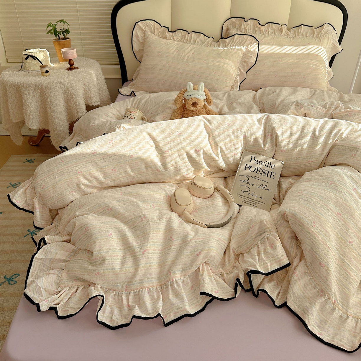 91家纺网 家纺一手货源 找家纺 （总）韩巢家纺 2026新款水洗棉花边款四件套