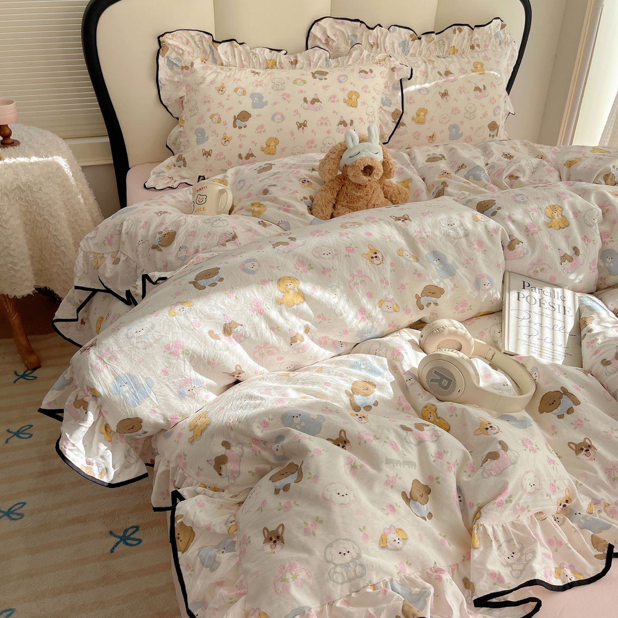 91家纺网 家纺一手货源 找家纺 （总）韩巢家纺 2026新款水洗棉花边款四件套