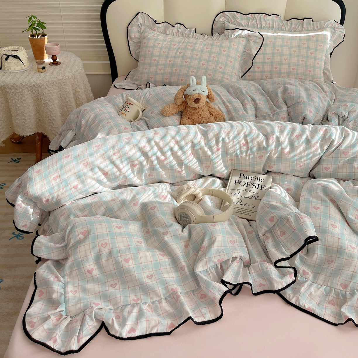 91家纺网 家纺一手货源 找家纺 （总）韩巢家纺 2026新款水洗棉花边款四件套