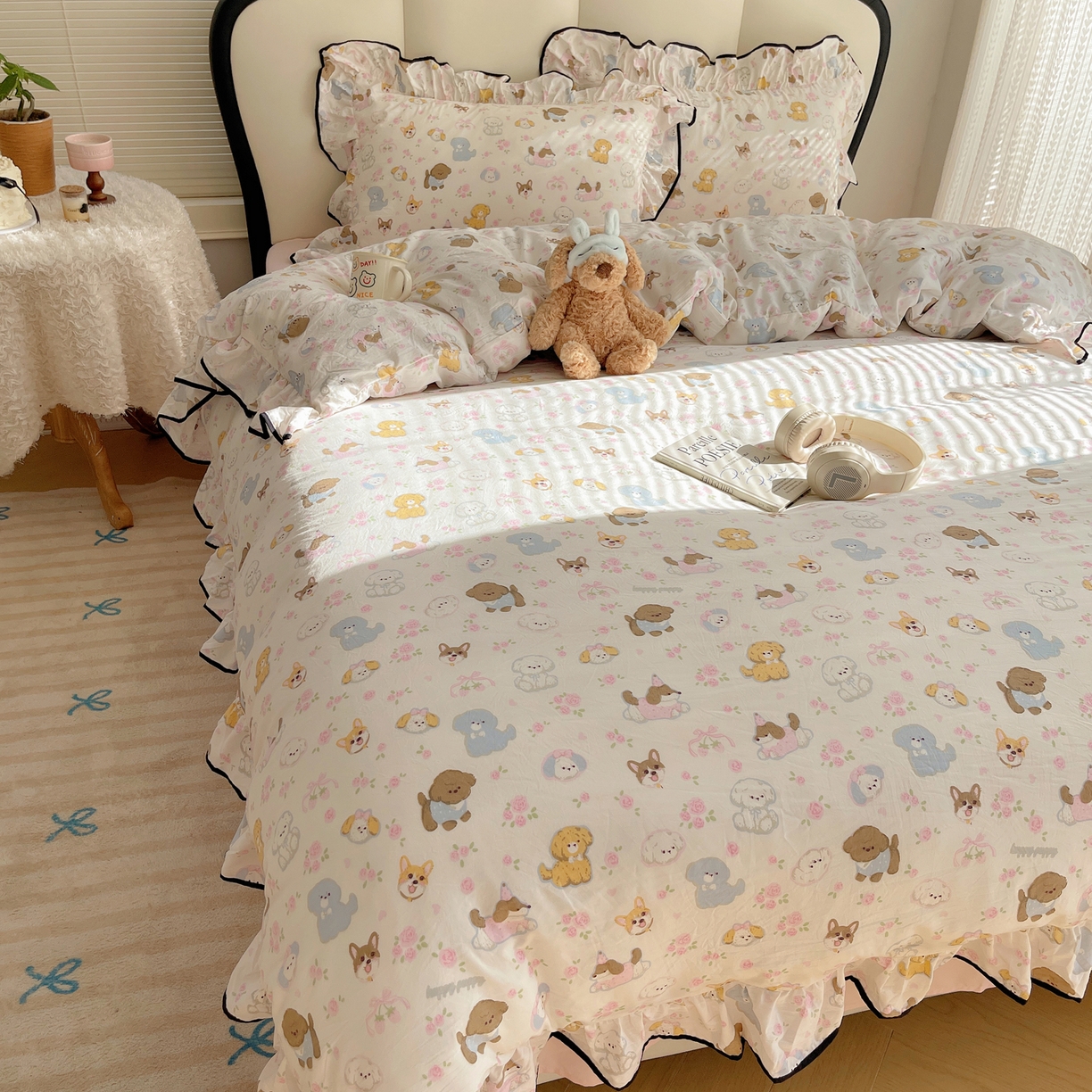 91家纺网 家纺一手货源 找家纺 （总）韩巢家纺 2026新款水洗棉花边款四件套