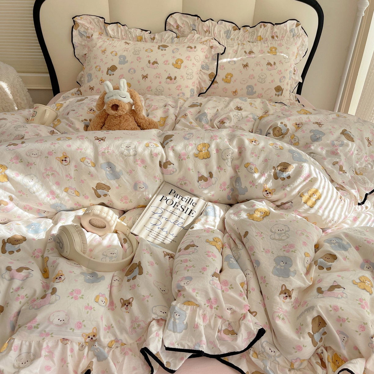 91家纺网 家纺一手货源 找家纺 （总）韩巢家纺 2026新款水洗棉花边款四件套