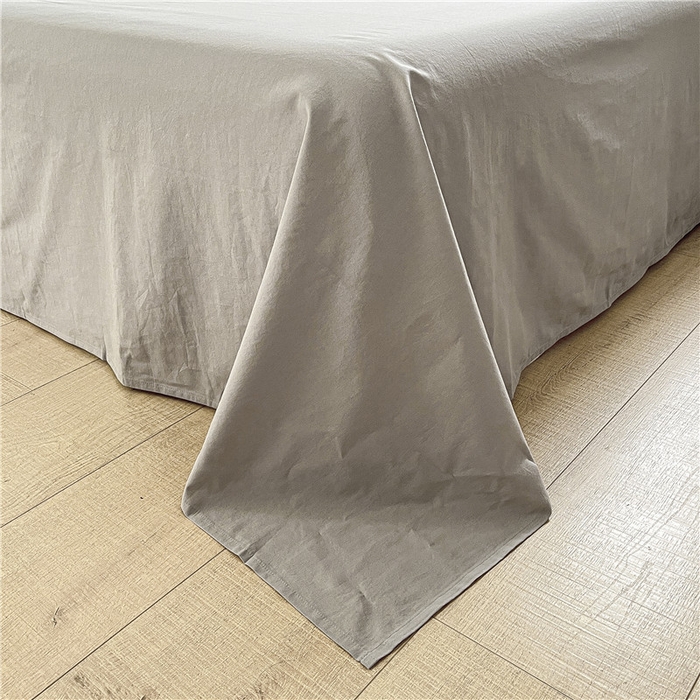 91家纺网 家纺一手货源 找家纺 琪格格纺织 2026新款纯棉色织肌理纹提花华夫格纯棉轻奢简约款四件套 华夫格-月光灰