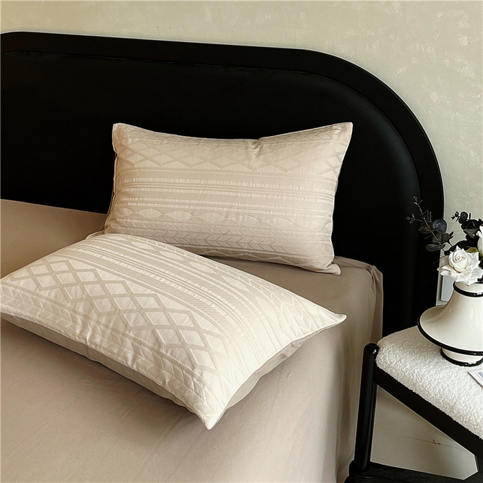 91家纺网 家纺一手货源 找家纺 琪格格纺织 2026新款纯棉色织肌理纹提花华夫格纯棉轻奢简约款四件套 圣托梵绅-云咖