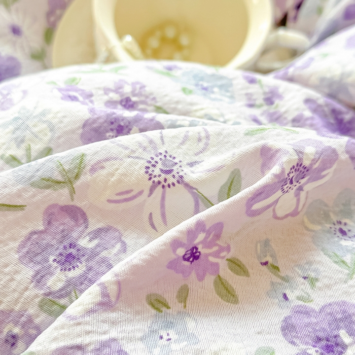 91家纺网 家纺一手货源 找家纺 家贝爱 2026新款有氧水洗双层纱被套 恋薇紫