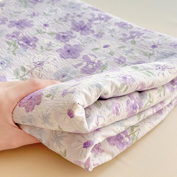 91家纺网 家纺一手货源 找家纺 家贝爱 2026新款有氧水洗双层纱被套 恋薇紫