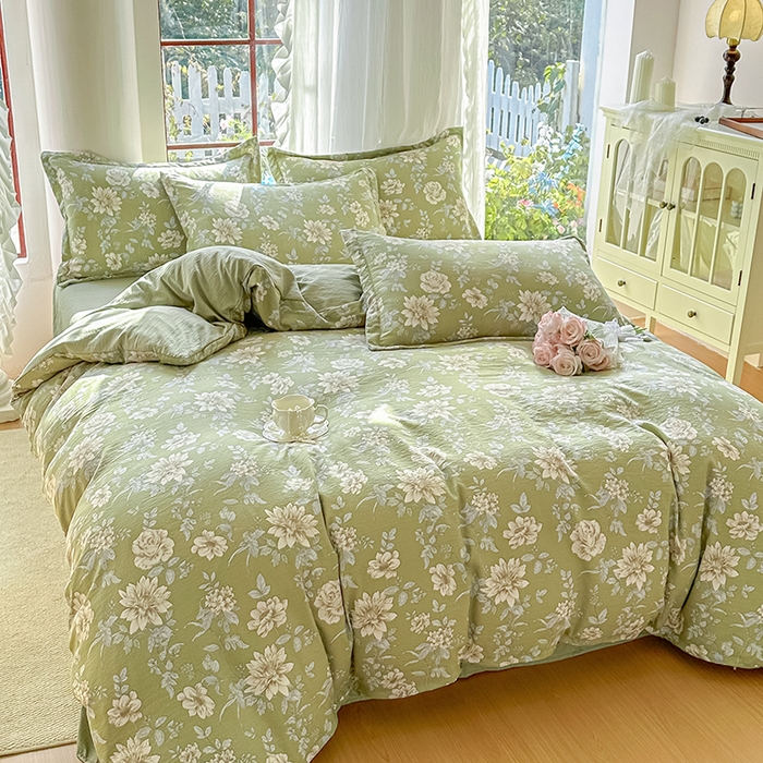 91家纺网 家纺一手货源 找家纺 家贝爱 2026新款有氧水洗双层纱被套 绿野仙踪