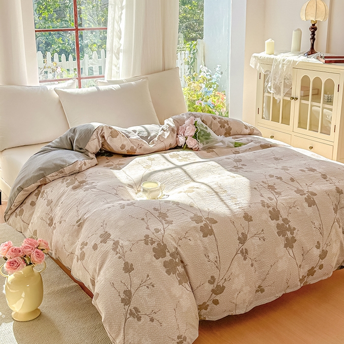 91家纺网 家纺一手货源 找家纺 家贝爱 2026新款有氧水洗双层纱被套 木兮