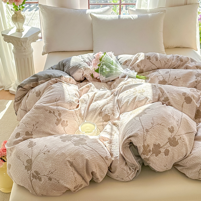 91家纺网 家纺一手货源 找家纺 家贝爱 2026新款有氧水洗双层纱被套 木兮