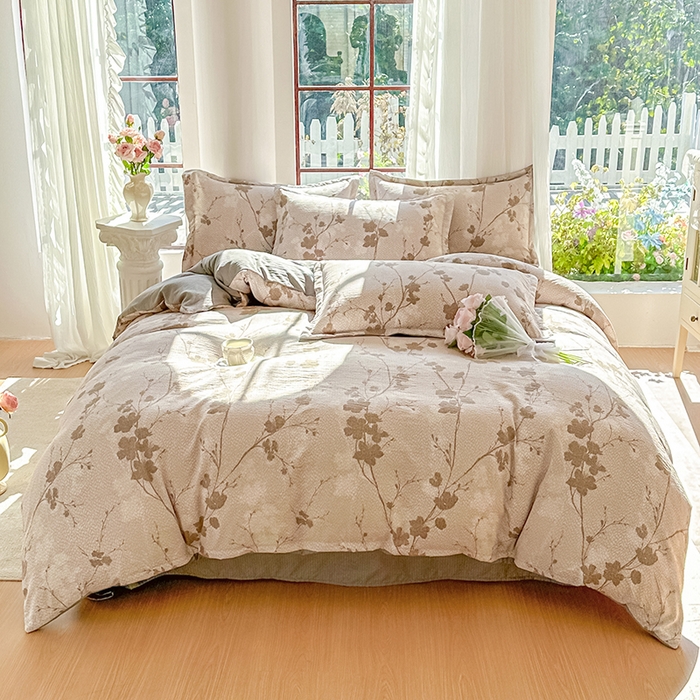 91家纺网 家纺一手货源 找家纺 家贝爱 2026新款有氧水洗双层纱被套 木兮