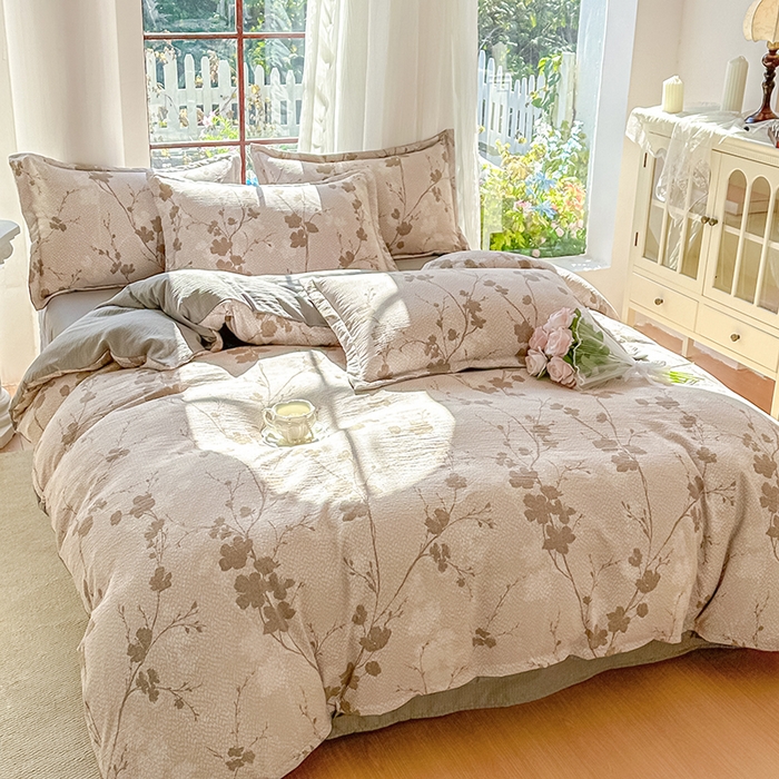 91家纺网 家纺一手货源 找家纺 家贝爱 2026新款有氧水洗双层纱被套 木兮