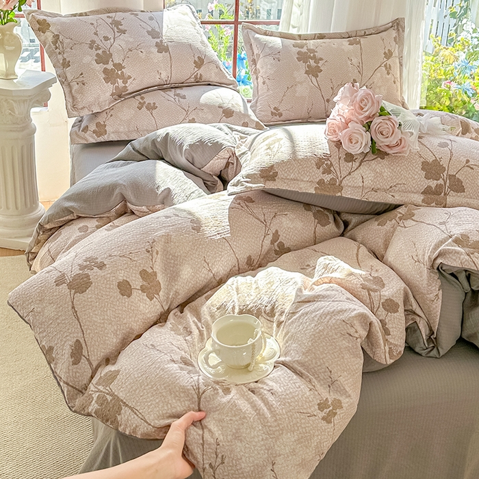 91家纺网 家纺一手货源 找家纺 家贝爱 2026新款有氧水洗双层纱被套 木兮