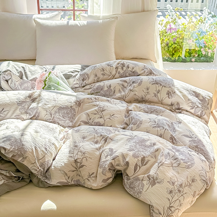 91家纺网 家纺一手货源 找家纺 家贝爱 2026新款有氧水洗双层纱被套 水墨花海