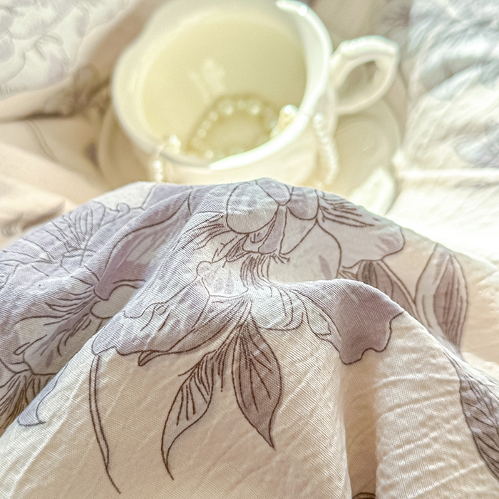 91家纺网 家纺一手货源 找家纺 家贝爱 2026新款有氧水洗双层纱被套 水墨花海