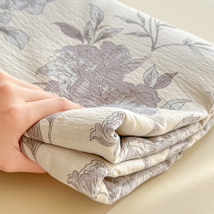 91家纺网 家纺一手货源 找家纺 家贝爱 2026新款有氧水洗双层纱被套 水墨花海