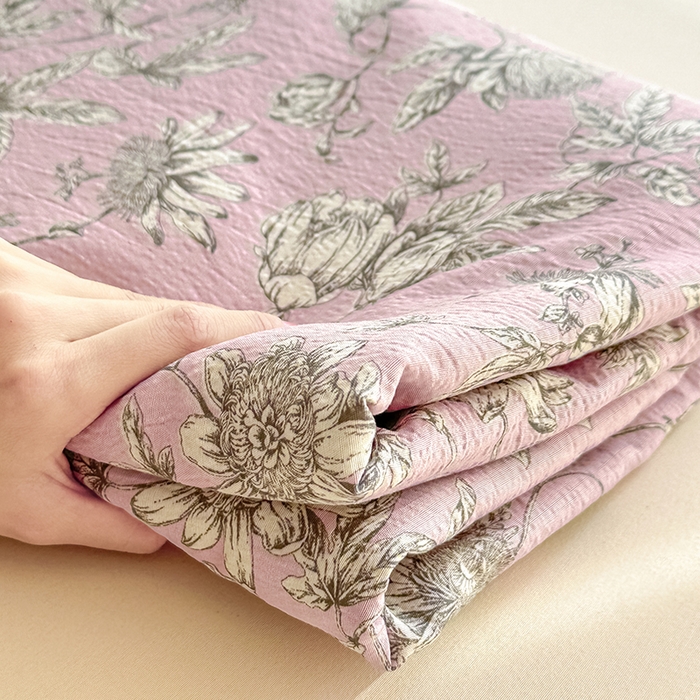 91家纺网 家纺一手货源 找家纺 家贝爱 2026新款有氧水洗双层纱被套 叶倾城