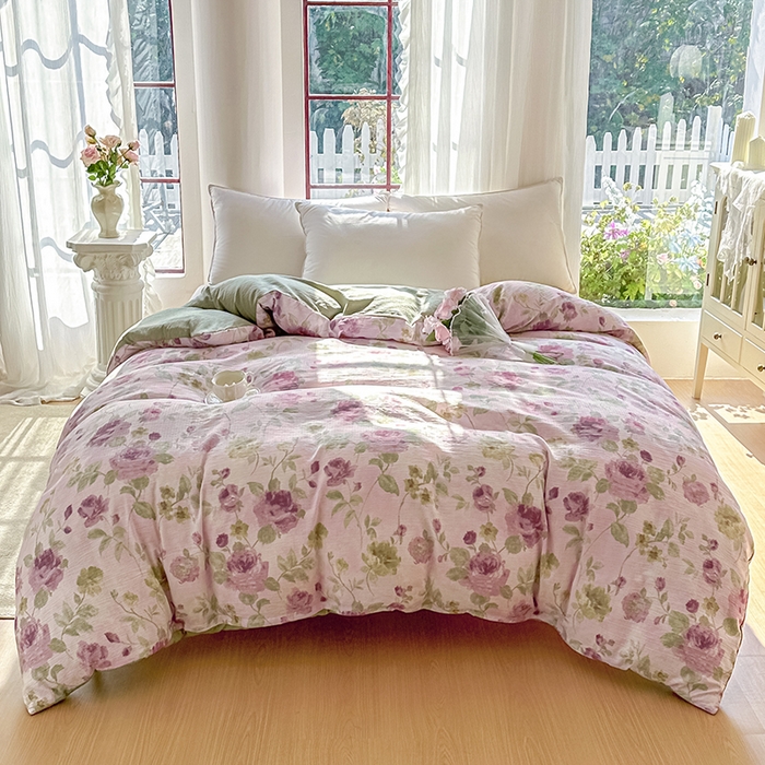 家贝爱 2026新款有氧水洗双层纱被套 雍容华贵