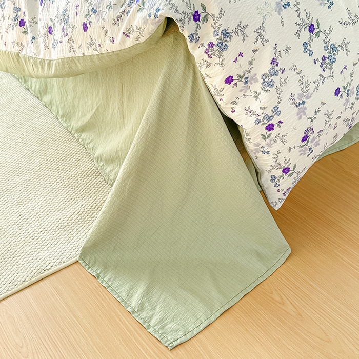 91家纺网 家纺一手货源 找家纺 家贝爱 2026新款有氧水洗双层纱被套 悠悠花簇