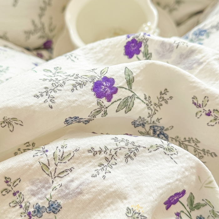 91家纺网 家纺一手货源 找家纺 家贝爱 2026新款有氧水洗双层纱被套 悠悠花簇