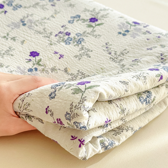 91家纺网 家纺一手货源 找家纺 家贝爱 2026新款有氧水洗双层纱被套 悠悠花簇