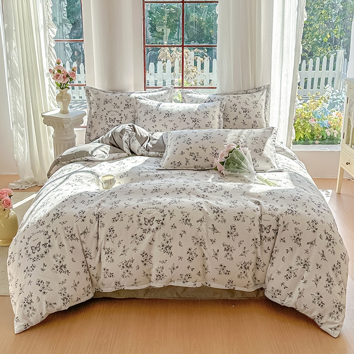 91家纺网 家纺一手货源 找家纺 家贝爱 2026新款有氧水洗双层纱被套 圆梦