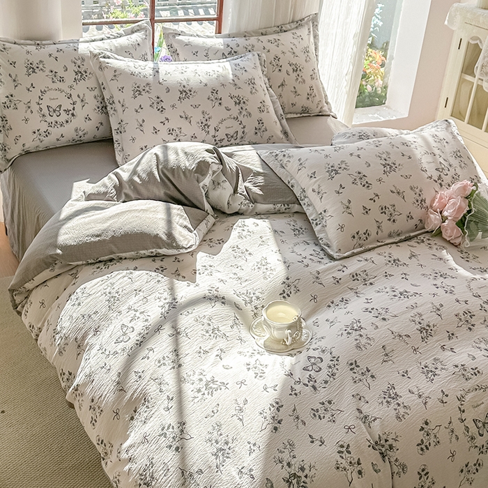 91家纺网 家纺一手货源 找家纺 家贝爱 2026新款有氧水洗双层纱被套 圆梦