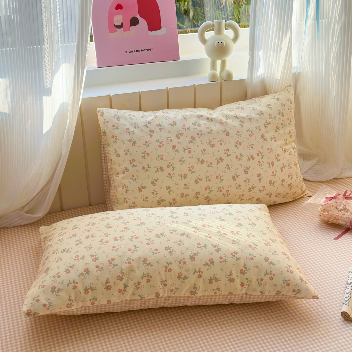 91家纺网 家纺一手货源 找家纺 （总）清雅福 2026春夏新款INS小清新40支全棉13372单枕套第二批