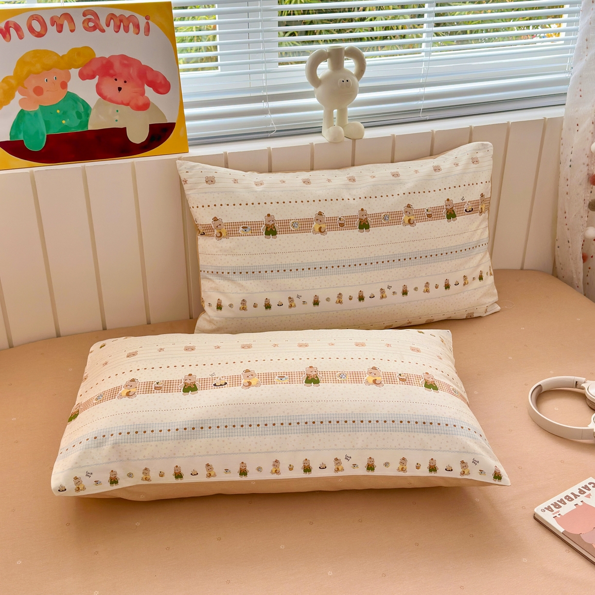 91家纺网 家纺一手货源 找家纺 （总）清雅福 2026春夏新款INS小清新40支全棉13372单枕套第二批