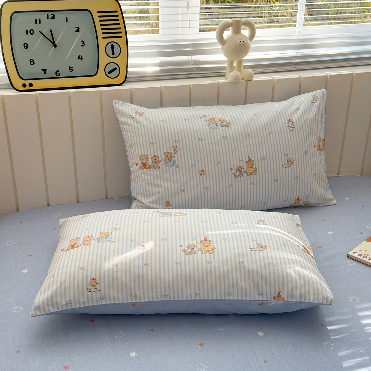 清雅福 2026春夏新款INS小清新40支全棉13372单枕套第二批 幸福小熊