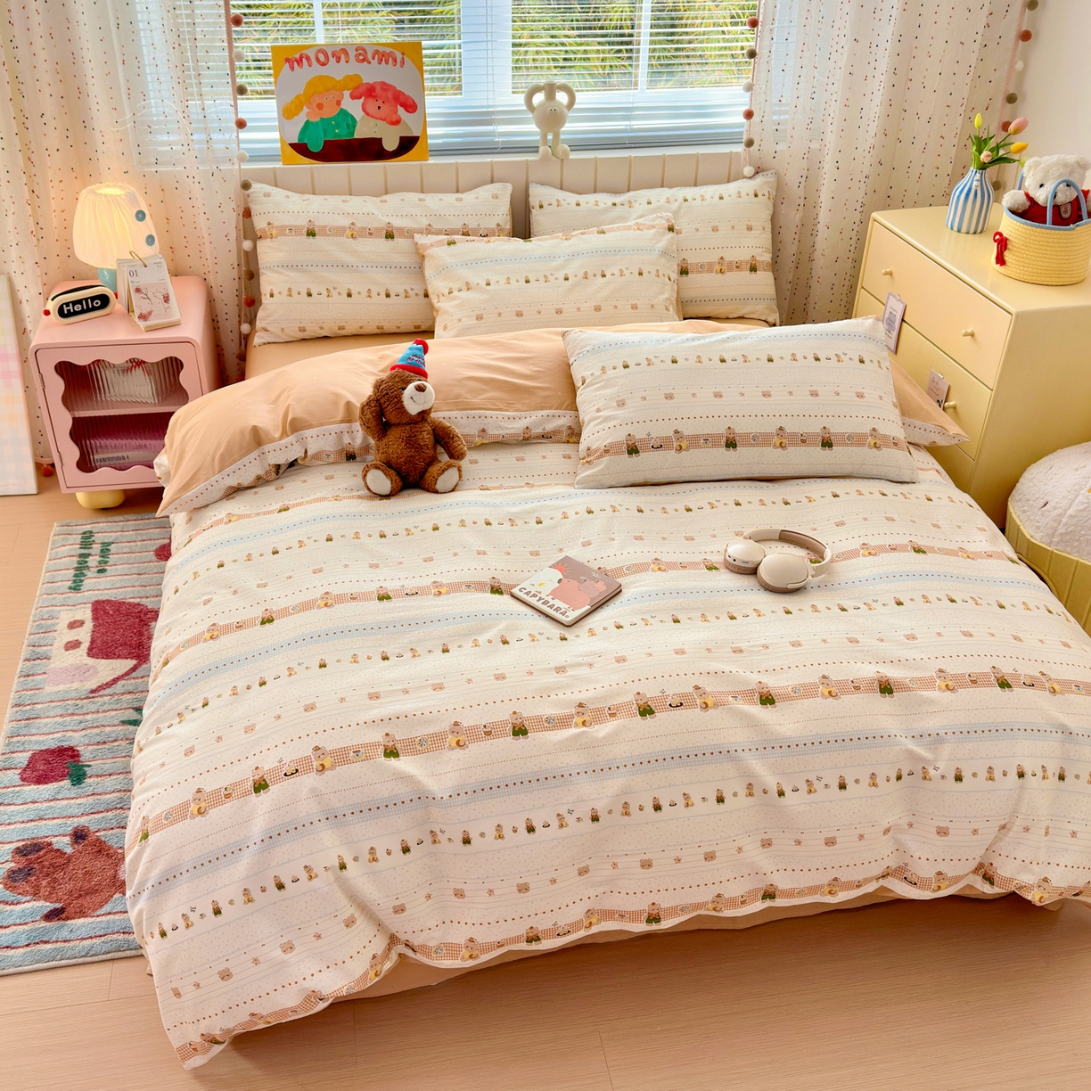 91家纺网 家纺一手货源 找家纺 清雅福 2026春夏新款INS小清新40支全棉13372单枕套第二批 幸运星