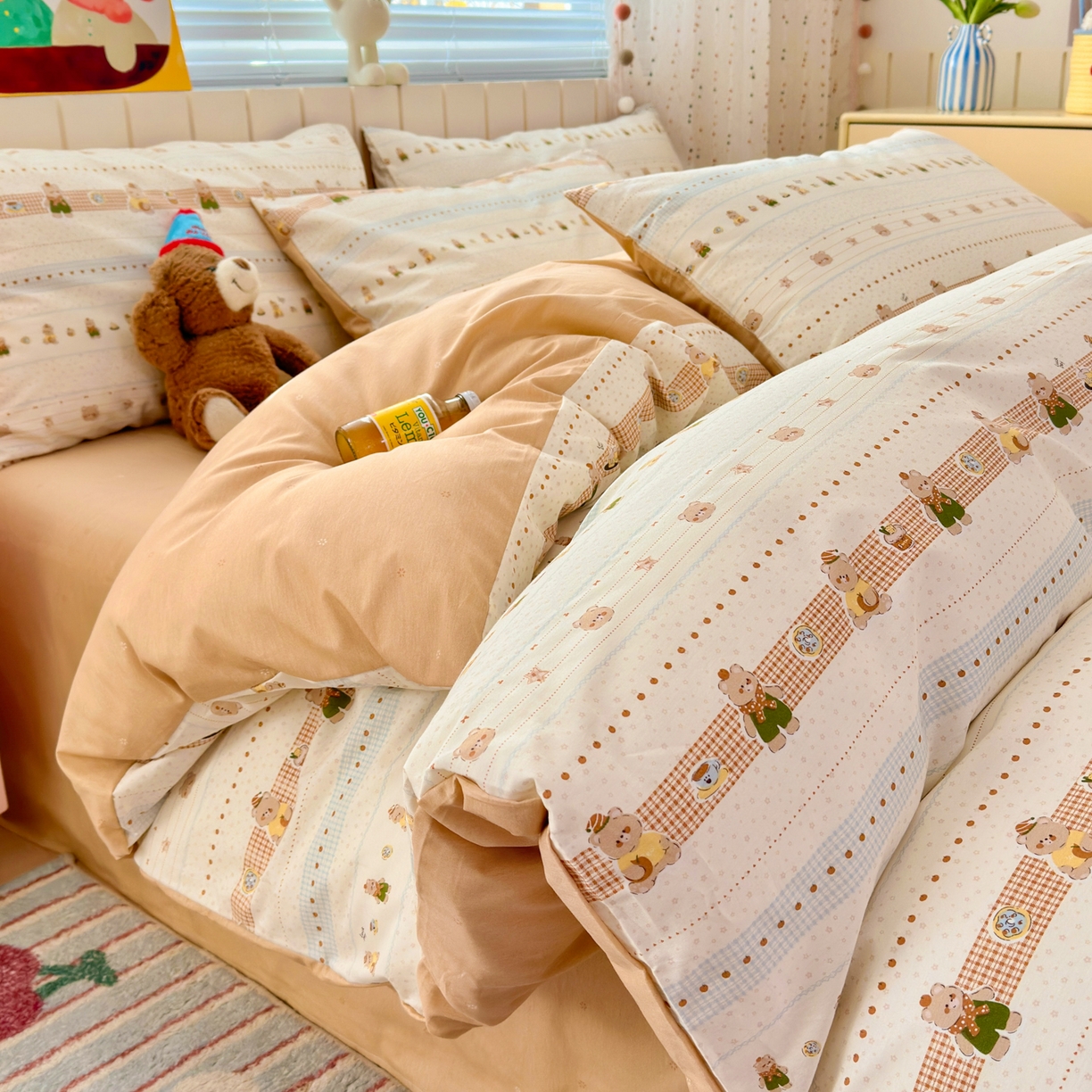 91家纺网 家纺一手货源 找家纺 清雅福 2026春夏新款INS小清新40支全棉13372单枕套第二批 幸运星