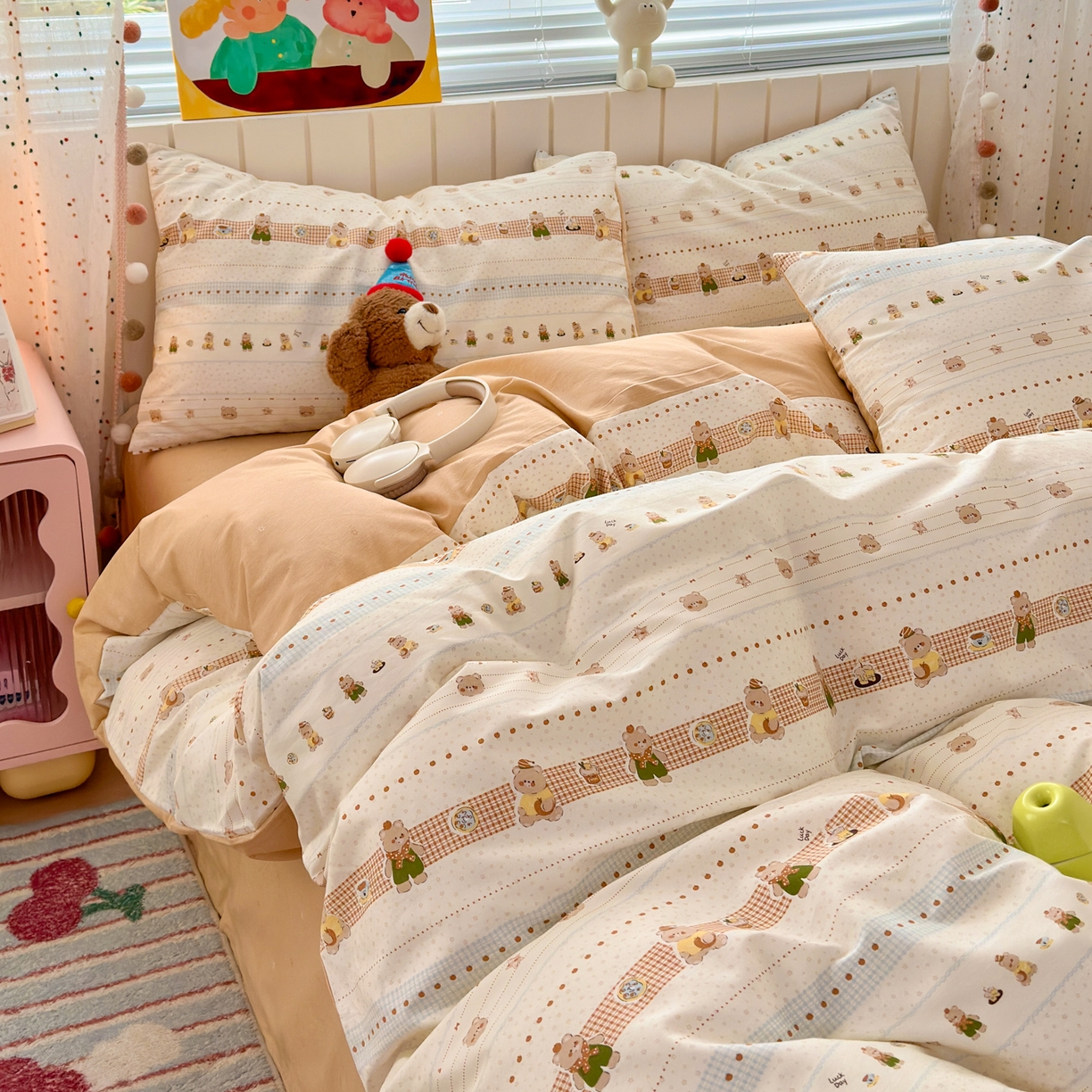 91家纺网 家纺一手货源 找家纺 清雅福 2026春夏新款INS小清新40支全棉13372单枕套第二批 幸运星