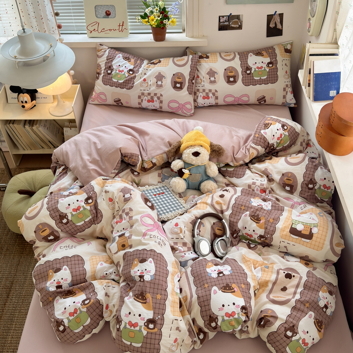 91家纺网 家纺一手货源 找家纺 灿禾家纺（原灿哈家纺） 2026新款<小布袋同款面料>古法水洗棉仿棉高克重云柔棉四件套